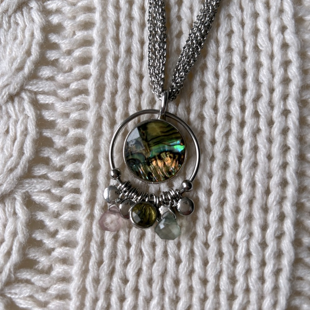 Lia Sophia Silver and stone necklace